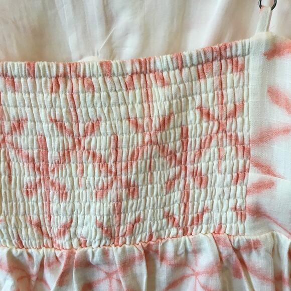 Loft Coral Cream Star Tie Dye Peplum Cami - Picture 9 of 13